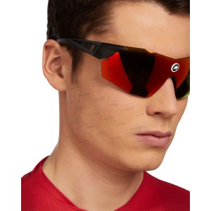 Очки ASSOS Eye Protection Skharab National Red, черные, красная линза