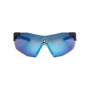 Очки ASSOS Eye Protection Skharab Neptune Blue, черные, синяя линза