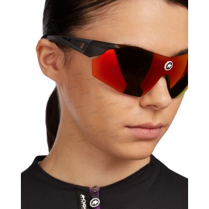 Очки ASSOS Eye Protection Skharab National Red, черные, красная линза