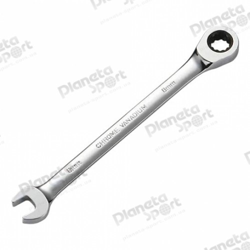Ключ Ice Toolz 4108 рожковый накидной с трещёткой 8mm, 5 град, Cr-V сталь