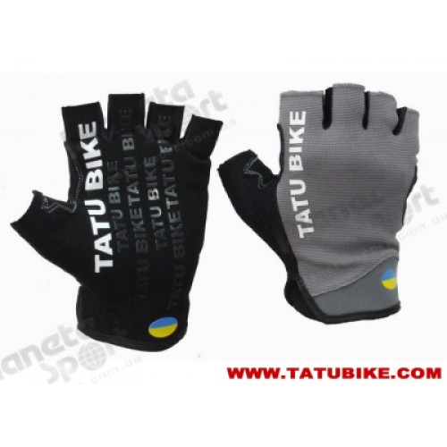 Перчатки TATU-BIKE GEL, кор. пальцы CG2013, серые, S