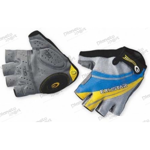 Перчатки EXUSTAR CG130 серо-желто-синие гель S
