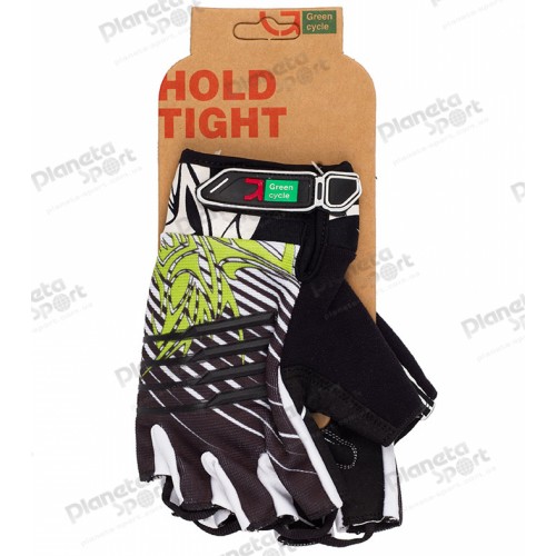 Перчатки Green Cycle NC-2303-2014 MTB Gel без пальцев XL черно-бело-зеленые