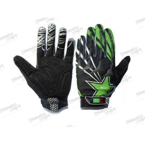 Перчатки Green Cycle NC-2355-2014 MTB с закрытыми пальцами L черно-зеленые