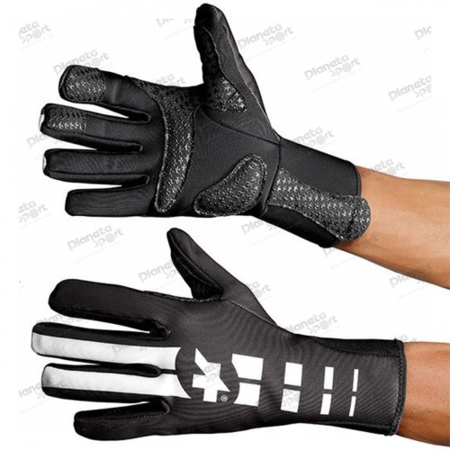 Перчатки ASSOS Early Winter Gloves S7 Black Volkanga, с закрытыми пальцами, черные с белым, XL