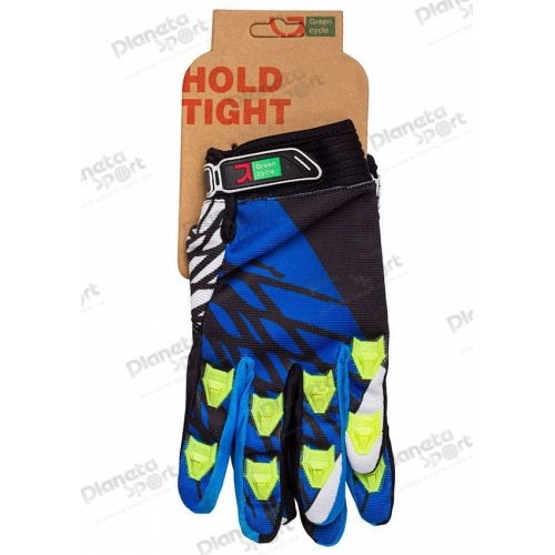Перчатки Green Cycle NC-2357-2014 MTB с закрытыми пальцами S сине-белые
