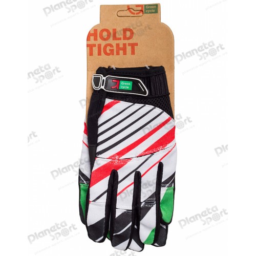 Перчатки Green Cycle NC-2369-2014 MTB с закрытыми пальцами L бело-красные