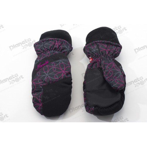 Перчатки Kombi DOWNY WG WMN MITT, черные с фиолетовым, размер M