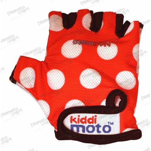 Перчатки детские Kiddimoto красные в белый горошек, размер S на возраст 2-4 года