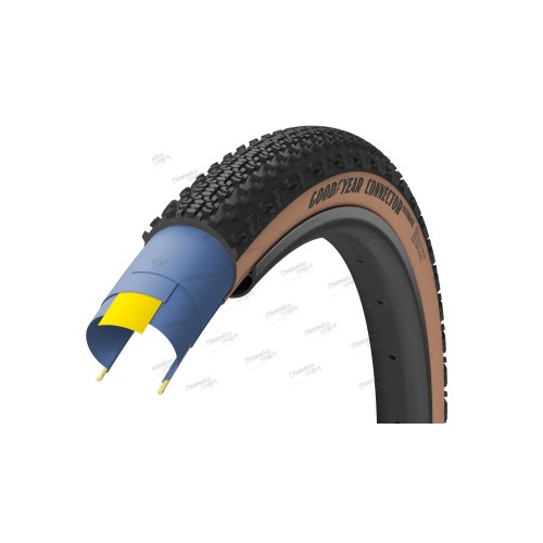 Покрышка 700x35 (35-622) GoodYear CONNECTOR tubeless complete, folding, black/tan, 120tpi