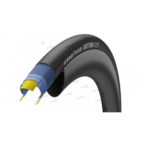 Покрышка 700x25C (25-622) GoodYear VECTOR 4Seasons tube type, folding, black, 120tpi