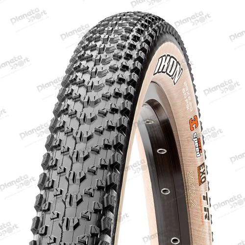 Покрышка 26x2.20 Maxxis Ikon, 60TPI, EXO/TR, Foldable, черная с коричневой боковиной