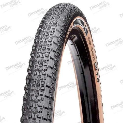 Покрышка 700x38C Maxxis Rambler (38-622) 60TPI, EXO/TR/Tanwall, Foldable, черная с коричневой боковиной