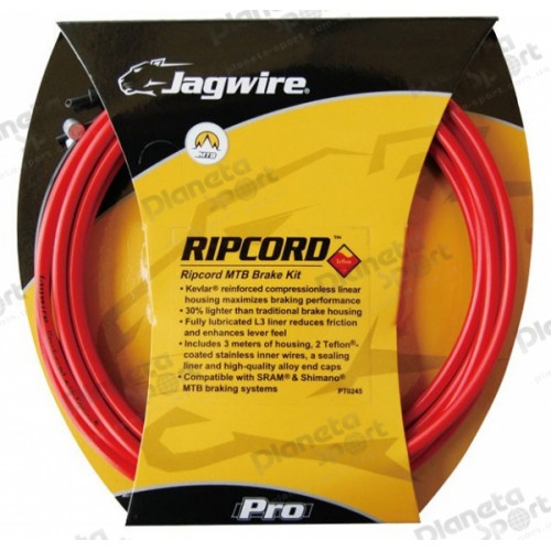 Комплект JAGWIRE Ripcord MCK412 под тормоз DIY - Red (трос под тормоз+рубашка+запч.)