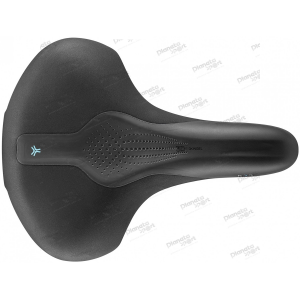 Седло Selle Royal SCIENTIA R3 Relaxed, 3D skingel, обивка Black gummy/Black mokka, 289х224мм, 520г, рейлы сталь + Curva suspension, unisex, чёрное