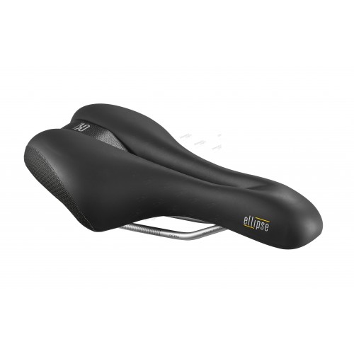 Седло Selle Royal ELLIPSE ATHLETIC, Anatomic hole, 3D Skingel, рейлы сталь, черное