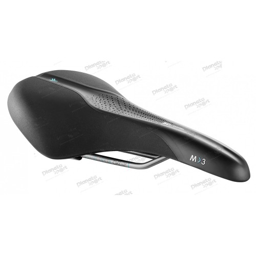 Седло Selle Royal SCIENTIA M3 Moderate, 3D skingel, обивка Black gummy/Black mokka, 289х178мм, 465г, рейлы сталь + Curva suspension, unisex, чёрное