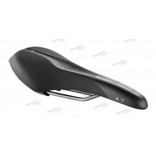 Седло Selle Royal SCIENTIA A2 Athletic, 3D skingel, обивка Black gummy/Black mokka, 289х144мм, 390г, рейлы сталь + Curva suspension, unisex, чёрное