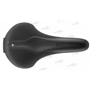 Седло Selle Royal SCIENTIA A3 Athletic, 3D skingel, обивка Black gummy/Black mokka, 289х159мм, 415г, рейлы сталь + Curva suspension, unisex, чёрное