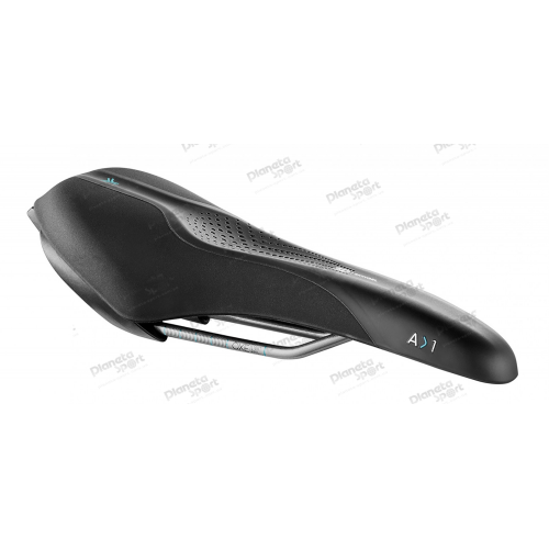 Седло Selle Royal SCIENTIA A1 Athletic, 3D skingel, обивка Black gummy/Black mokka, 289х127мм, 380г, рейлы сталь + Curva suspension, unisex, чёрное