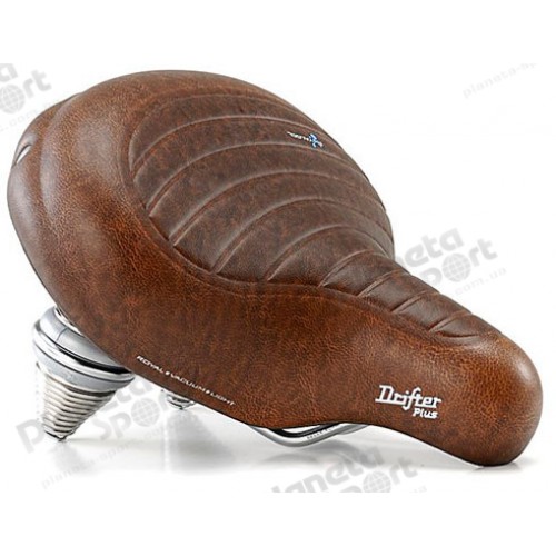 Седло Selle Royal Premium DRIFTER PLUS, Royalgel, обивка Kennenback, 270х245мм, 1260г, хромированные рейлы и пружины, unisex, коричневое