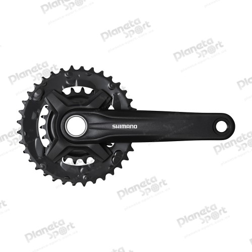 Комплект шатунов SHIMANO FC-MT210-2 175мм, 36X22, интегрированная ось, без каретки, защита звезд, черный