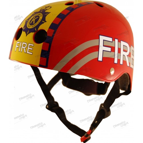 Шлем детский Kiddimoto пожарный, красный, размер M 53-58см
