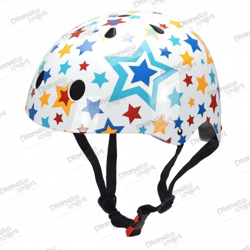 Шлем детский KiddiMoto Звезды, белый, размер S 48-53см