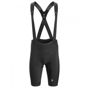 Велотрусы ASSOS Equipe RS Bib, на лямках, мужские, черные с белым логотипом, XLG 