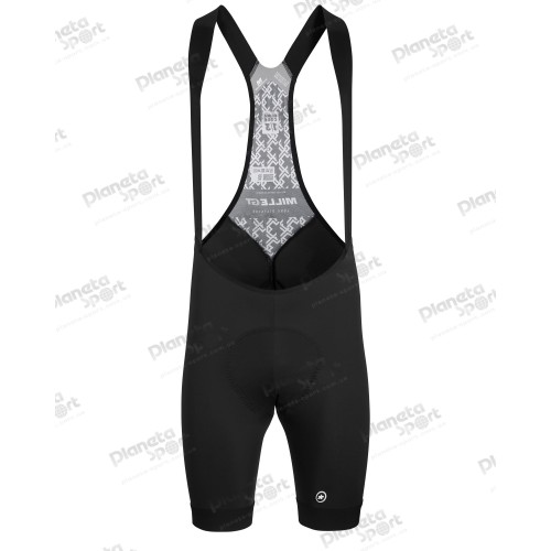 Велотрусы ASSOS Mille GT Bib, на лямках, мужские, черные с белым логотипом, XL