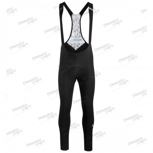 Рейтузы ASSOS Mille GT Winter Bib Tights, на лямках, мужские, черные с белым логотипом, M