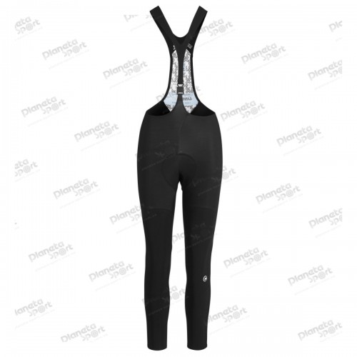 Рейтузы ASSOS Mille GT Winter Bib Tights, на лямках, женские, черные с белым логотипом, L