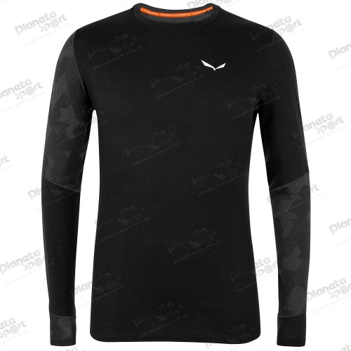 Термофутболка Salewa CRISTALLO WARM AMR M L/S TEE 28205 0910 мужская, размер 48/M, черная