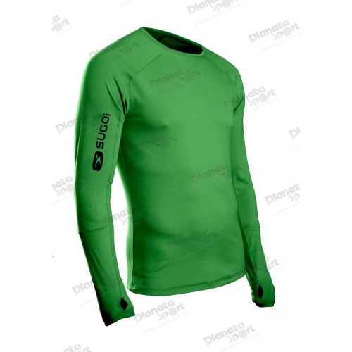 Термофутболка Sugoi CARBON L/S, мужская, classic green (зелёная), S