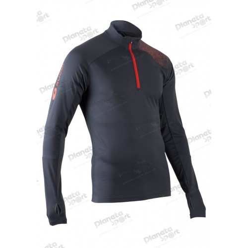 Термофутболка Sugoi CIRCUIT CARBON ZIP, мужская, gunmetal/tangerine (серо-оранжевая), XL