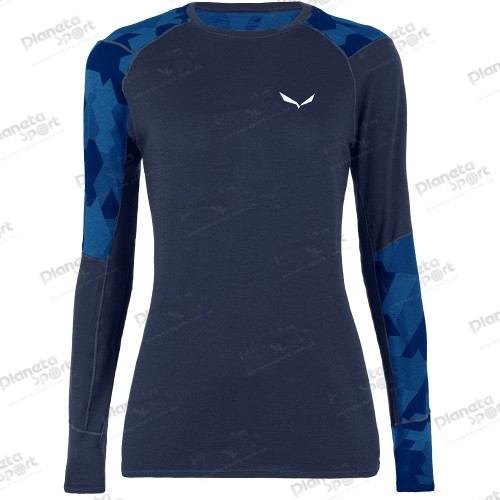 Термофутболка Salewa CRISTALLO WARM AMR W L/S TEE 28206 3960 женская, размер 44/38, синяя