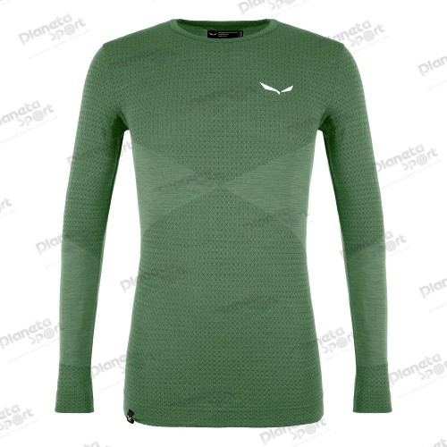 Термофутболка Salewa M ZEBRU RESPONSIVE L/S TEE 27957 5080 мужская, размер 46/S, зеленая