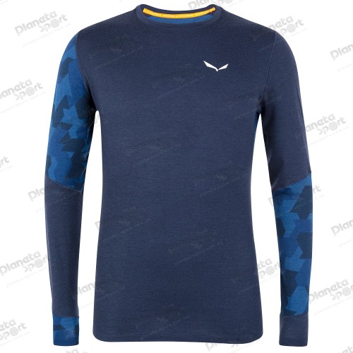 Термофутболка Salewa CRISTALLO WARM AMR M L/S TEE 28205 3960 мужская, размер 48/M, синяя