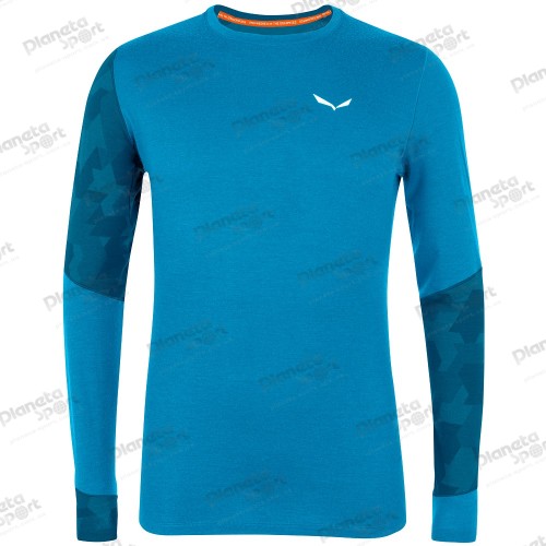 Термофутболка Salewa CRISTALLO WARM AMR M L/S TEE 28205 8660 мужская, размер 46/S, синяя