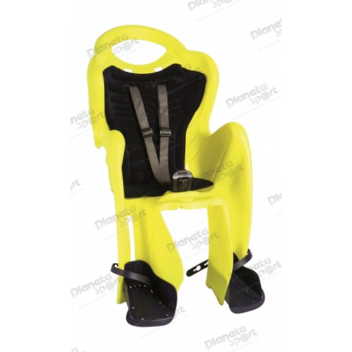 Сиденье задн. Bellelli Mr Fox Relax Multifix до 22кг, неоново-жёлтое с чёрной подкладкой (Hi Vision)