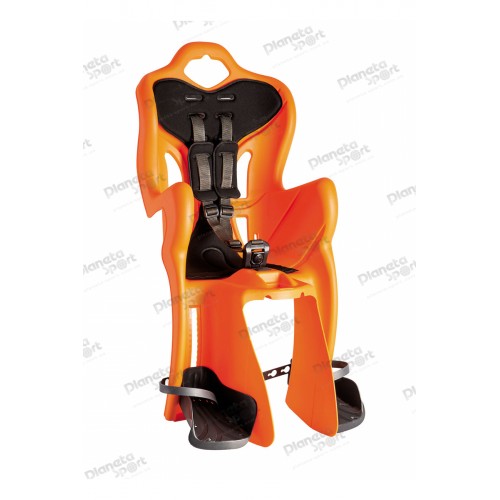 Сиденье задн. Bellelli B1 Сlamp (на багажник) до 22кг, оранжевое с чёрной подкладкой