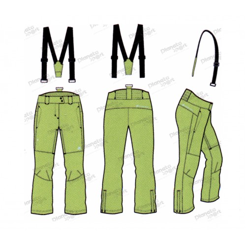 Горнолыжные штаны жен. c подтяжками ALPINE PRO Minie, зеленый, размер S