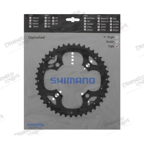 Звезда к шатуну Shimano FC-M530 DEORE 44T совместима с защитой