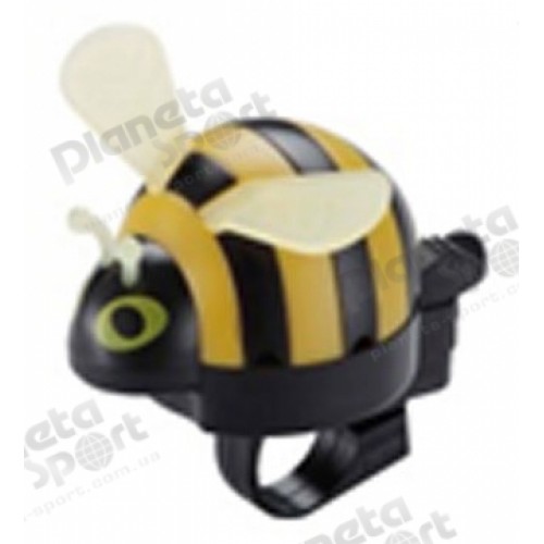 Звонок TW JH-506Y Пчела, пластик, с ударным рычагом под большой палец, желтая