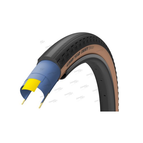 Покрышка 700x40 (40-622) GoodYear COUNTY tubeless complete, folding, black/tan, 120tpi