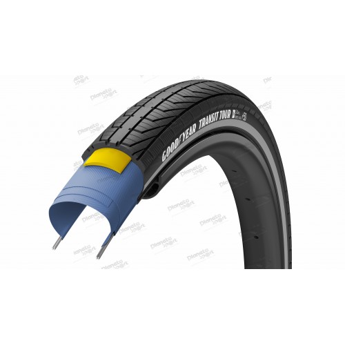 Покрышка 700x40 (40-622) GoodYear TRANSIT Tour S3:Shell, Black Reflect