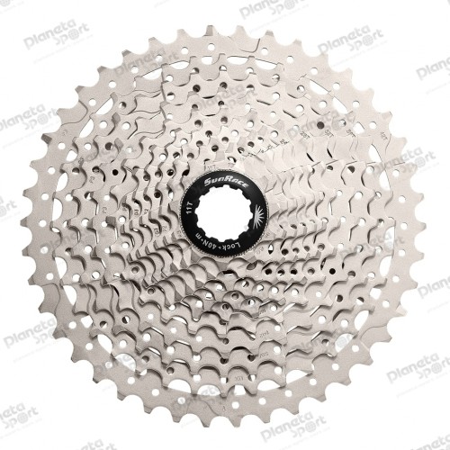 Кассета 11-k 11-46T SUN RACE MS7 MTB, стальной паук, Metallic Silver