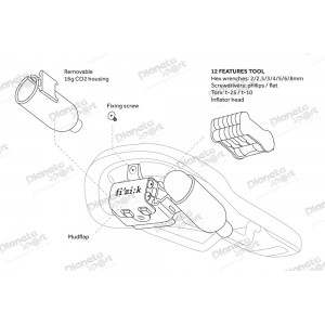 Седло Fizik Terra Alpaca X5 + carriage kit - 145mm, All-mountain, Enduro, 372гр, black