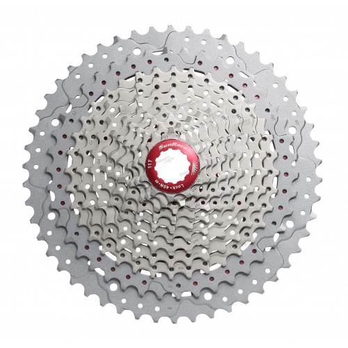 Кассета 11-k 11-51T SUN RACE MX8 MTB, алюминиевый паук, Metallic Silver