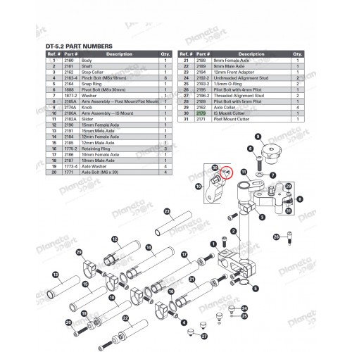 Фреза Park Tool 2179 для торцовки крепления дискового тормоза,Is Mount для DT-5.2